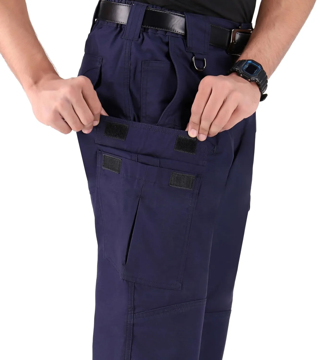 WHITEDUCK Men's Tactical Pants Ripstop Stretch Water Resistant with 13 Pockets Cargo Work Pants- Military Hiking Outdoor