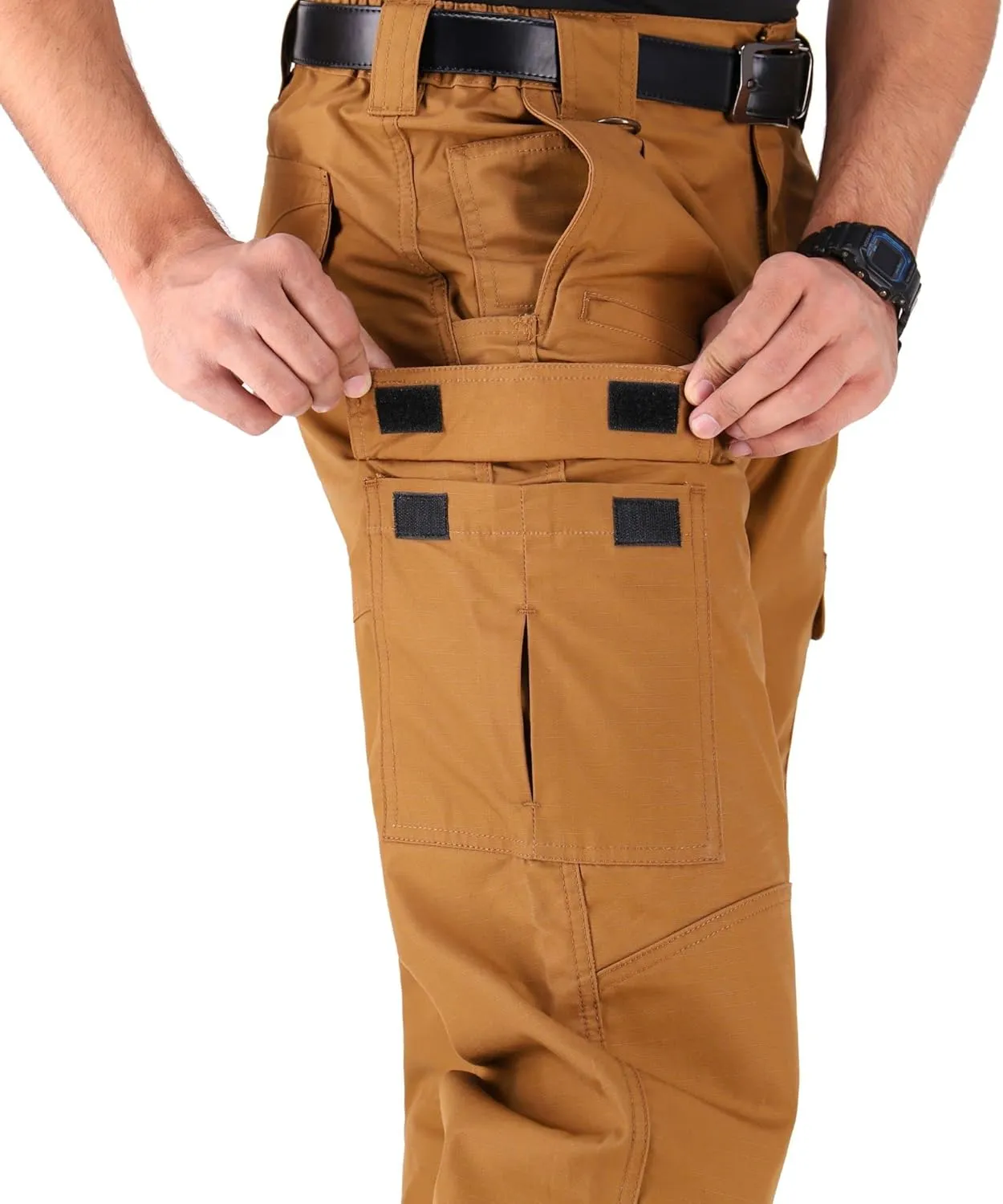 WHITEDUCK Men's Tactical Pants Ripstop Stretch Water Resistant with 13 Pockets Cargo Work Pants- Military Hiking Outdoor