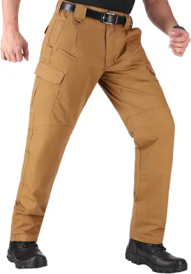 WHITEDUCK Men's Tactical Pants Ripstop Stretch Water Resistant with 13 Pockets Cargo Work Pants- Military Hiking Outdoor