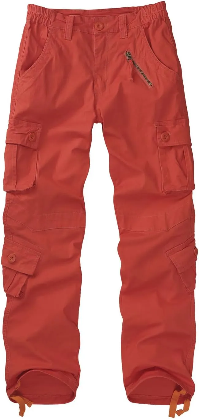 Women's Cotton Casual Military Army Cargo Combat Work Pants with 8 Pocket