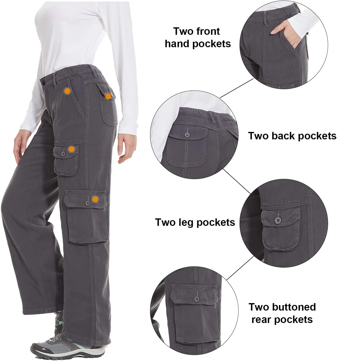 Women's Hiking Cargo Pants Joggers Cotton Casual Military Army Combat Work Pants with 7 Pocket