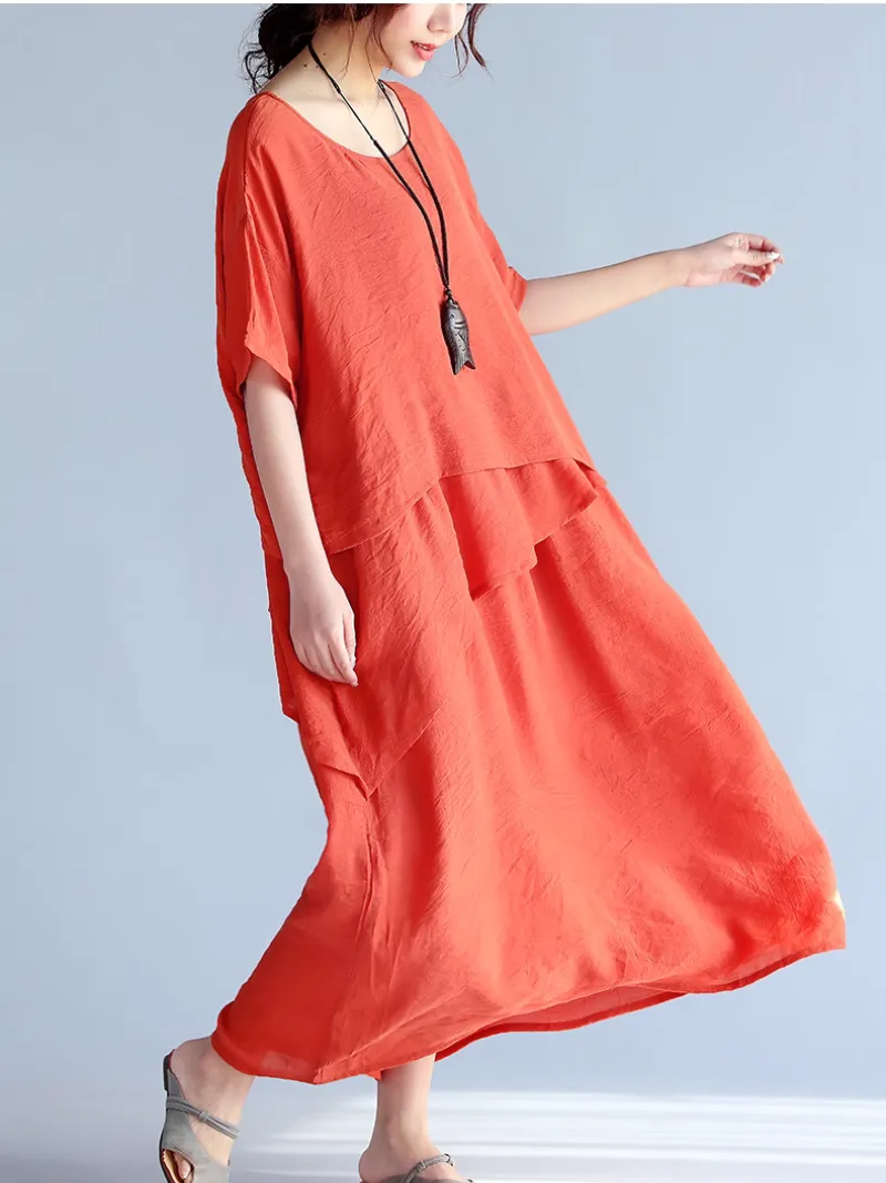 Women's Loose Elegance Solid Color Mid-Length A-Line Dress
