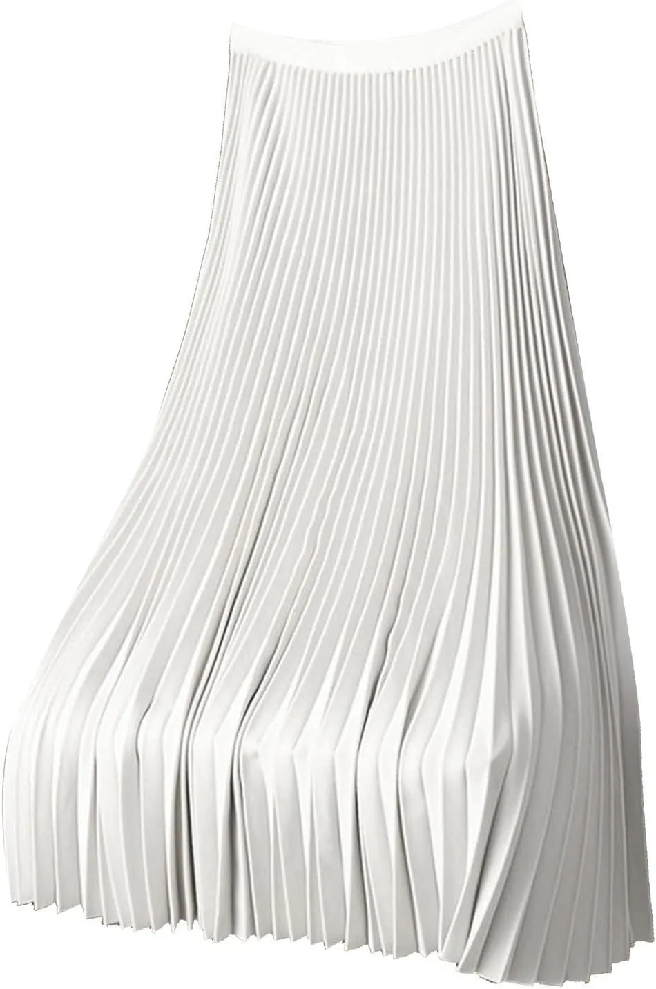 Womens Pleated Skirt High Waisted A Line Midi Long Shirring Skirts Summer Trendy Casual Lightweight Elegant Skirts