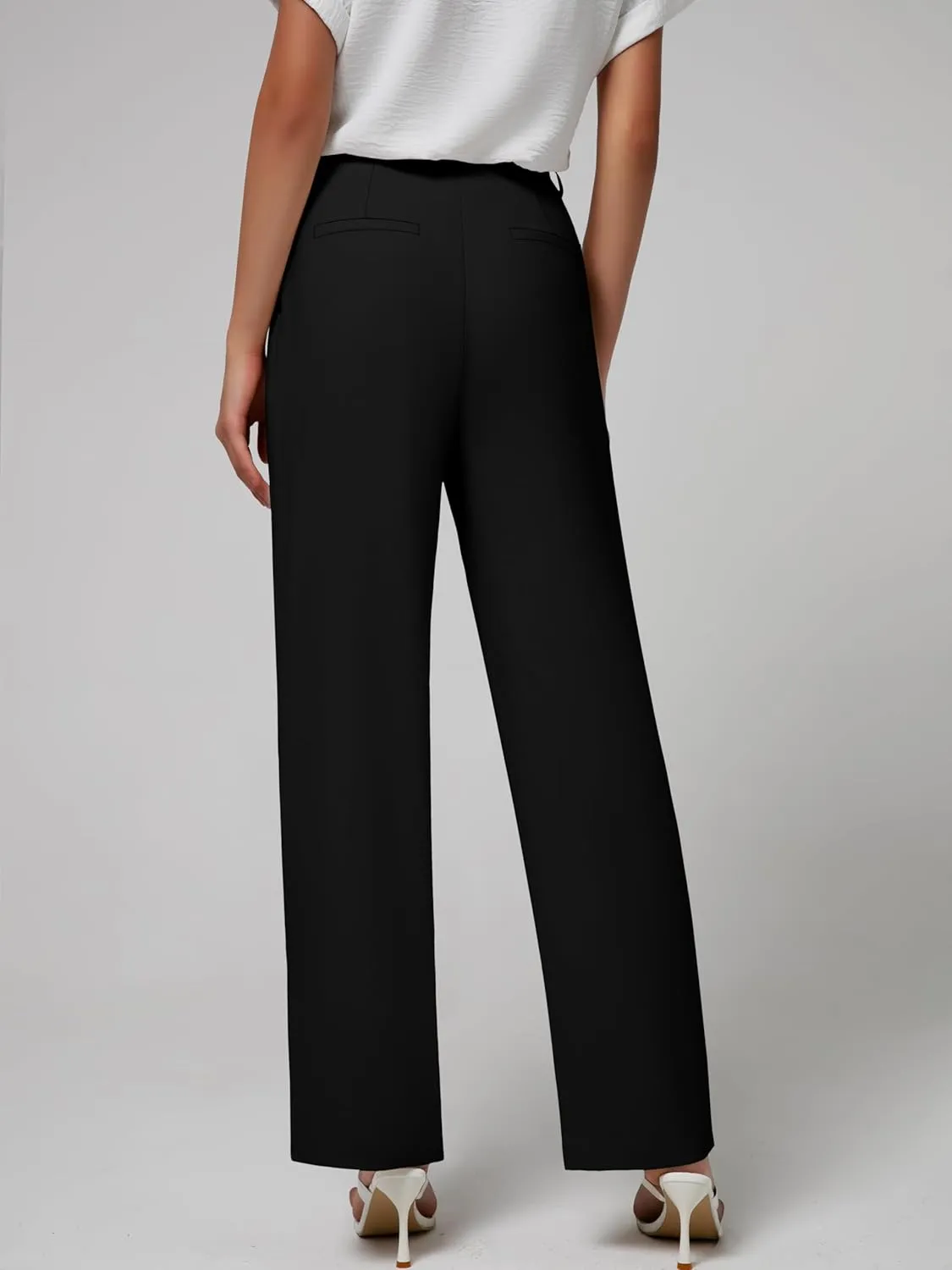 Women's Wide Leg Dress Pants High Waisted Business Casual Trousers Dressy Work Office Pants with Pockets