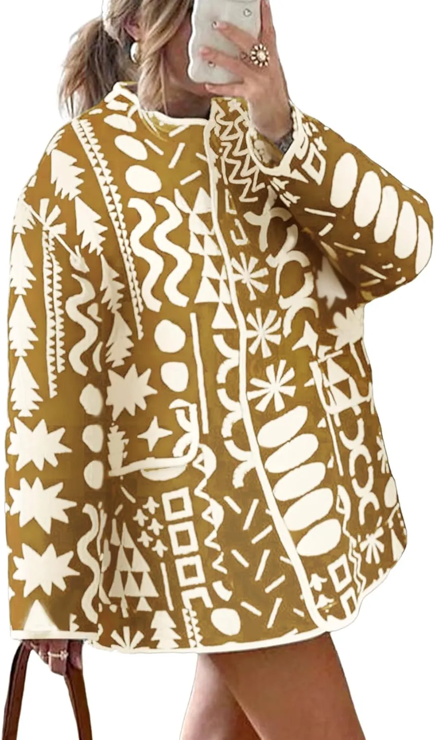 Yimoon Womens Quilted Jacket Lightweight Floral Print Padded Puffer Coat Button Down Puffy Cardigan Outwear(Khaki-L)