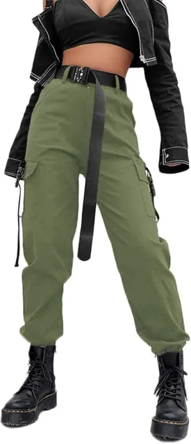 ZODLLS Women's Camo Pants Cargo Trousers Cool Camouflage Pants Elastic Waist Casual Multi Jogger Pants with Pocket